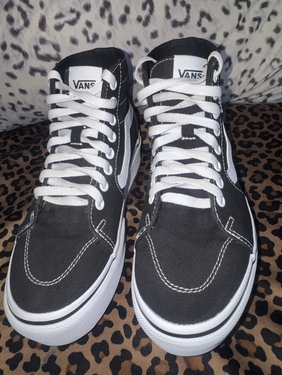 Vans Shoes - Vans Black and White High-Top Skate Sneakers